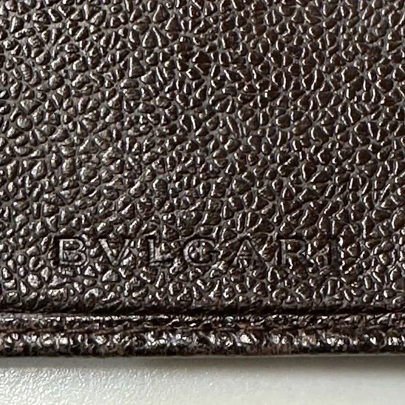 Bulgari Dark Chocolate Brown B Zero Bifold Leather Wallet Vintage - Picture 8 of 14